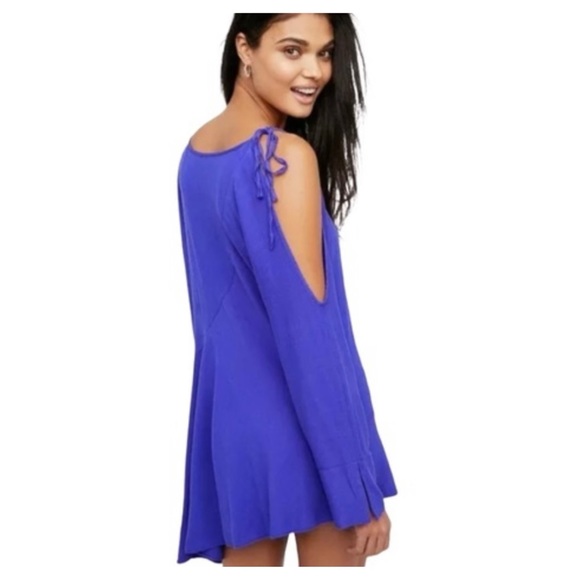 Free People Clear Skies Tunic Mini Dress Violet - Picture 2 of 10